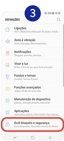 Selecione Ecrã bloqueio e segurança