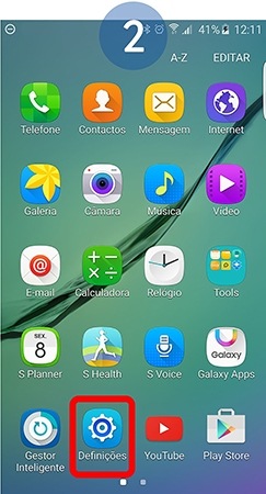 Selecione Definições