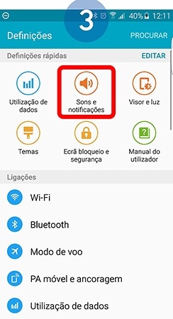 Toque em Sons e notificações