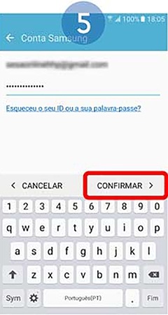 Inicie sessão com a sua conta Samsung