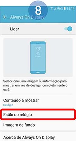 Escolha Estilo do relógio