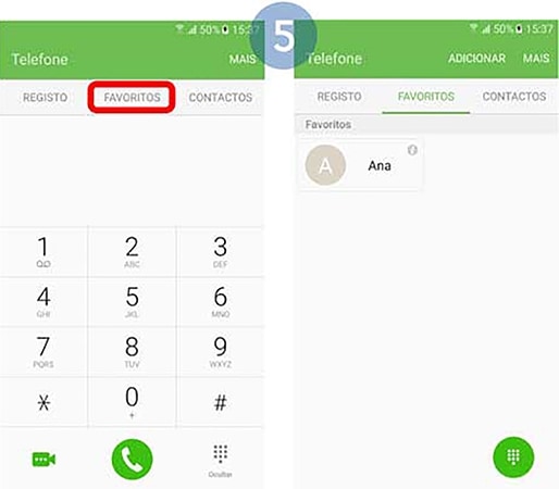 aceda à aplicação Telefone