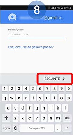 Coloque a palavra-passe de acesso