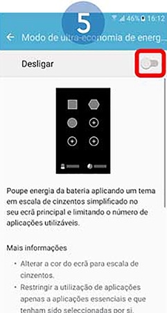 Toque no botão para ativar a função