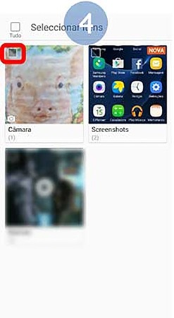 Selecione as imagens ou albuns a mover