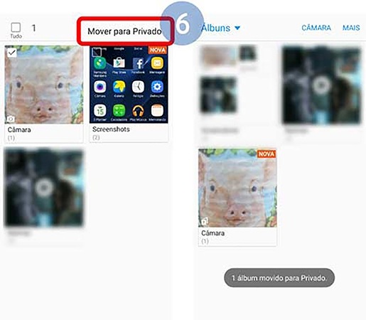 Selecione Mover para Privado