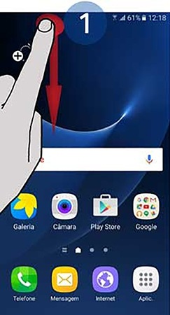 abrir o painel de notificações