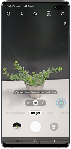 Optimización de escena automática, ícono de Optimizador de escenas activado