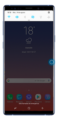 Despliegue el panel de notificaciones