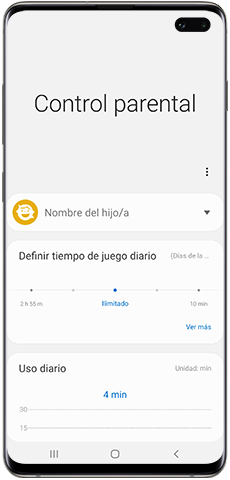 Funciones principales del Control parental en el Inicio de Niños