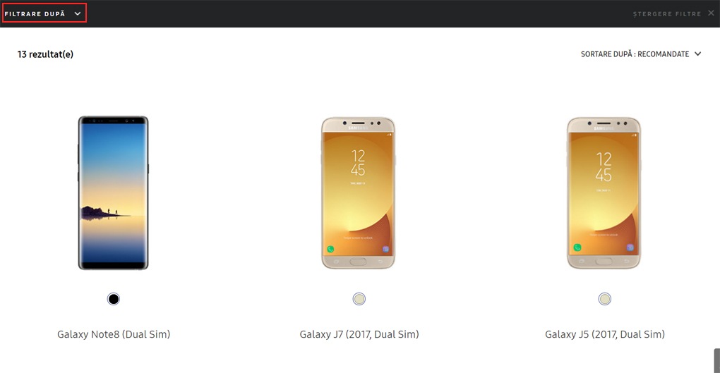 Cum să accesaţi sau să omiteţi meniul Filtrare