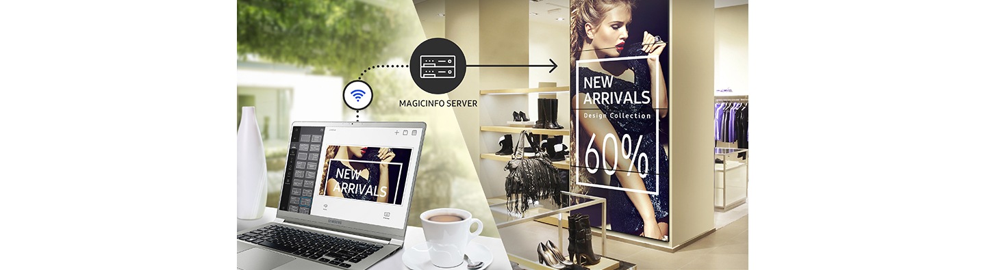 Accesaţi MagicInfo™ Server practic de oriunde cu o conexiune web