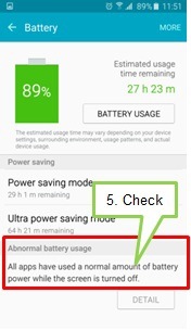 Aplicatia Smart Manager va notifica ce aplicatii consuma anormal o cantitate excesiva a bateriei si puteti economisi bateria prin inchiderea aplicatiilor