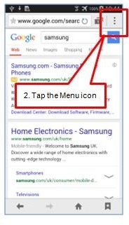 Tap the Menu icon
