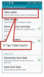 Tap clear Cache
