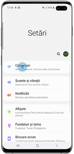 Deschideti setari si atingeti conexiuni