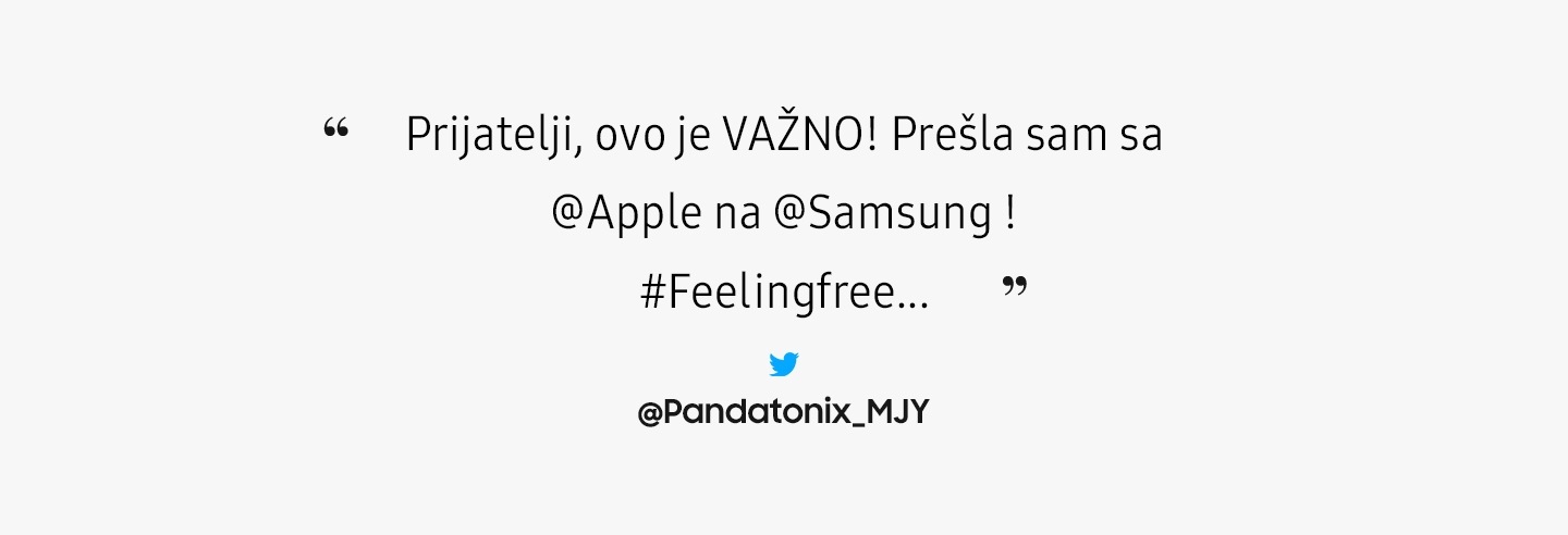Slika pregleda - Prijatelji, ovo je VAŽNO! Prešao/la sam sa @Apple na @Samsung ! #Feelingfree...