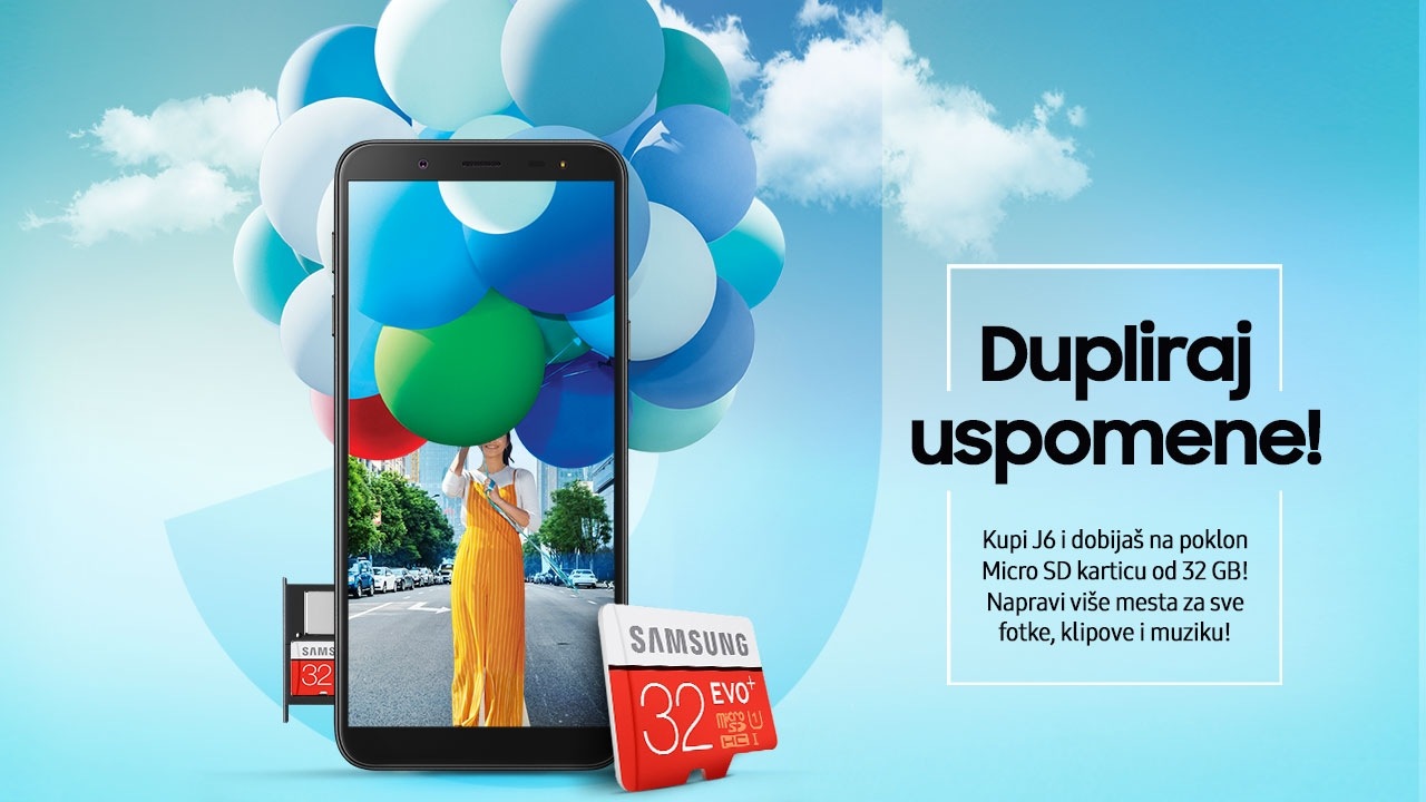 Kupi J6 i dobijaš na poklon Micro SD karticu od 32 GB galaxy j6 promocija dupliraj uspomene