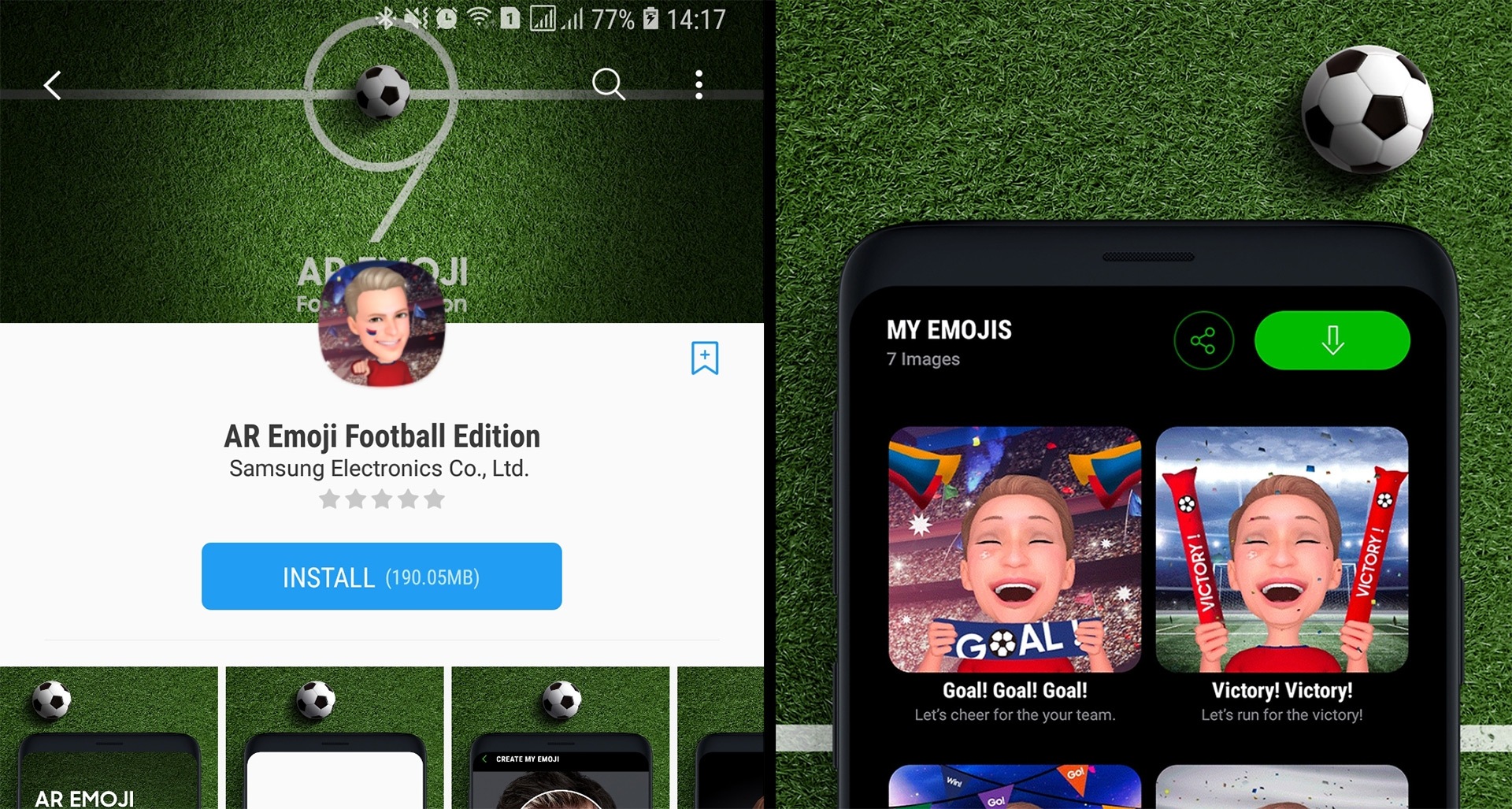 Fudbalska groznica na Samsung Galaxy S9 i S9+ telefonima ar football emoji samsung galaxy s9 i s9+