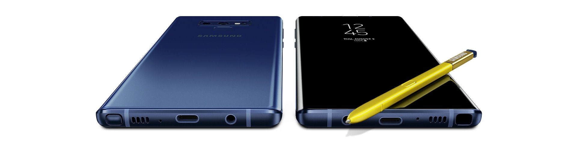 Upoznaj Galaxy Note9 na lokacijama blizu tebe lice i naličje dva galaxy note9 mobilna telefona