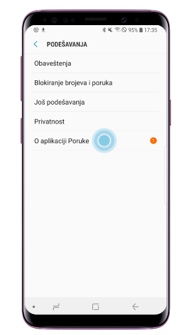 Kucnite na „O Porukama“.