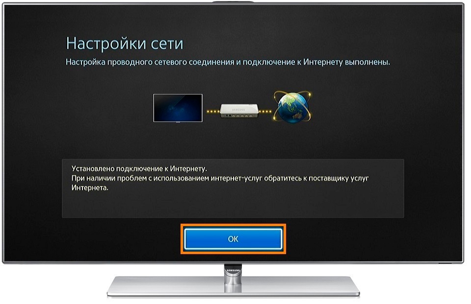 Как подключить телевизор Samsung к интернету по кабелю (проводу)