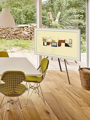 The Frame on Studio Stand in corner of dining room away from the wall.