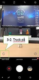 Du kan byta kamera genom att trycka på ikonen