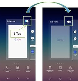 Tryck på Bixby Homeknappen för att deaktivera det