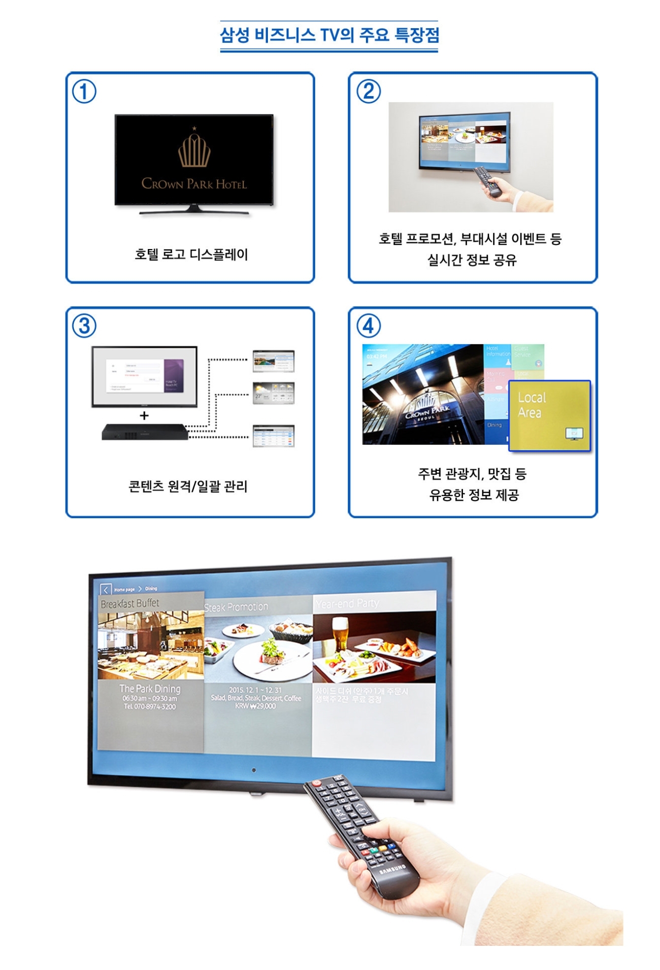 삼성 비즈니스 TV의 주요 특장점