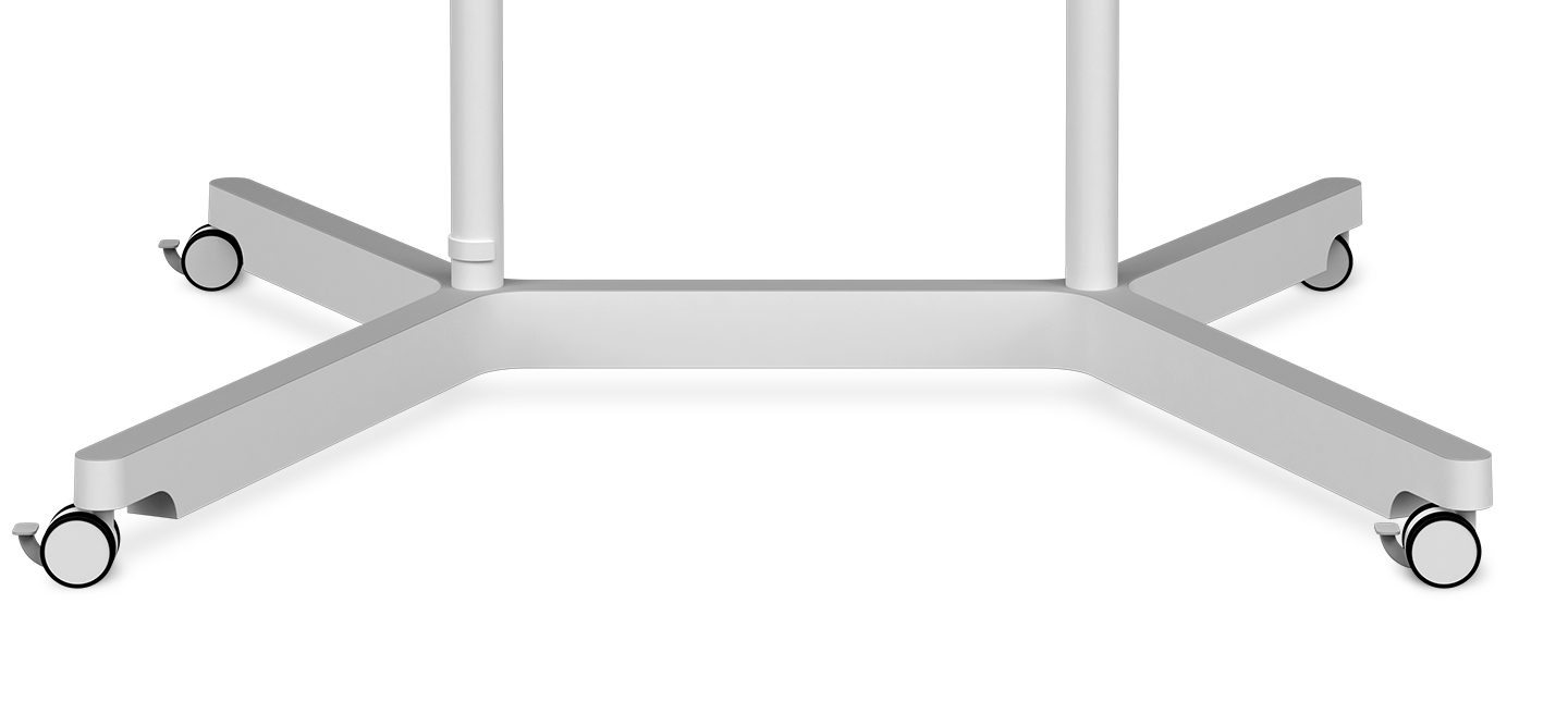 왼쪽에서 오른쪽으로 움직이는 4개의 휠이 있는 SamsungFlip기기의 확대된 바닥 부분을 보여 주는 이미지.