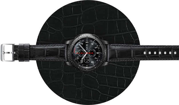 7. Alligator Grain Leather Band Black