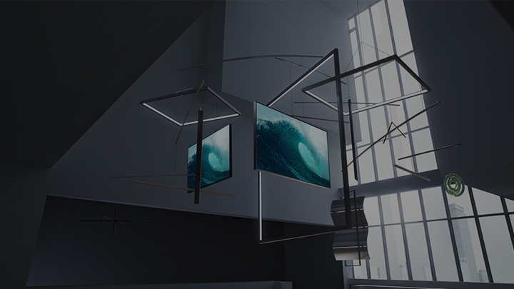 The Frame 천장에 걸려있는 이미지 입니다.