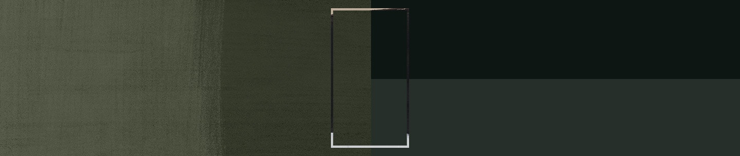 삼성 비스포크 패밀리허브 UX 디자인스토리의 키비주얼 이미지로, 짙은 녹색의 여러가지 색상이 교차된 브러쉬 드로잉 이미지입니다.