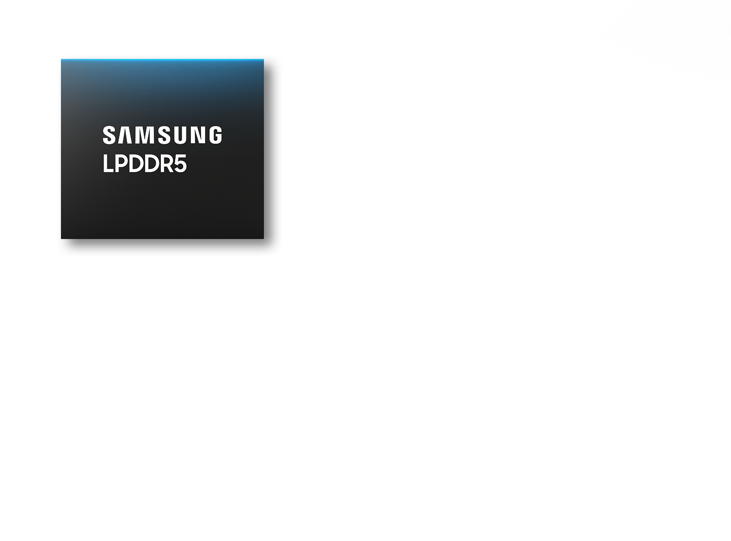 Samsung LPDDR5 against an image of 5G and AR map.