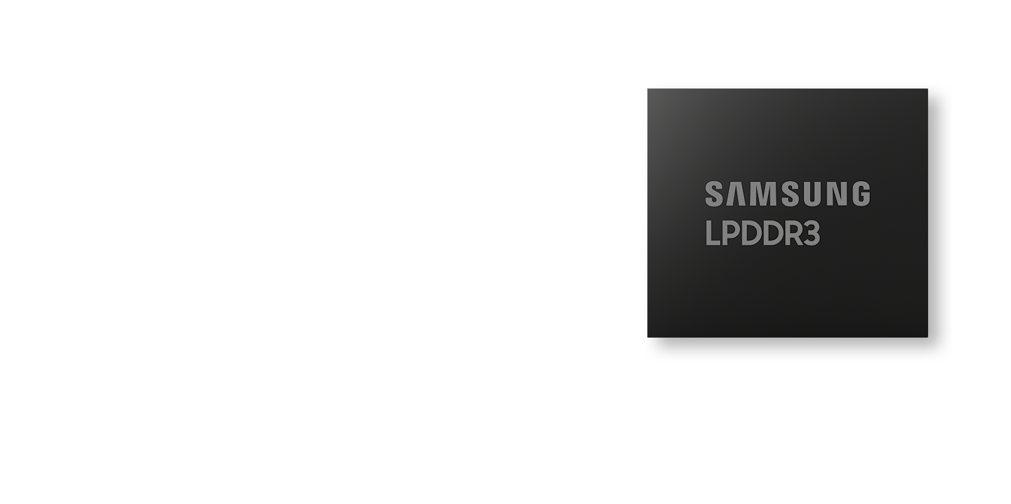 Samsung LPDDR3 against an image of a fitness band.