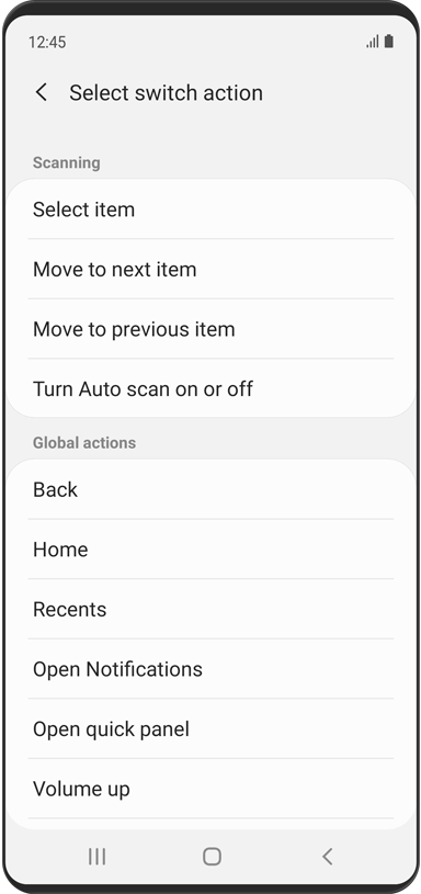 The 'Select Switch Action' menu is displayed.