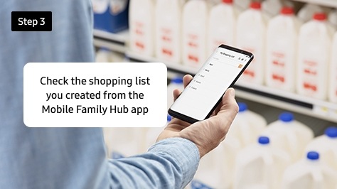 Check the shopping list you created from the Mobile Family Hub app