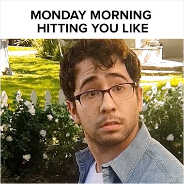 A Super Slow-mo video from BuzzFeed shot on Galaxy of a man getting hit with water balloons from various angles. The caption above says “Monday morning hitting you like”