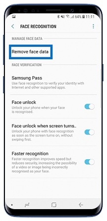 Remove Face data