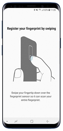 Swipe finger to sensor