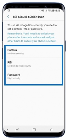 Set your preferred screen unlock method