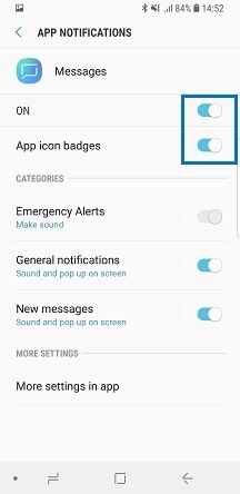 App notification is enabled