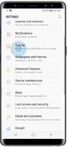 How to adjust full screen color balance of display in Samsung Mobile Device?