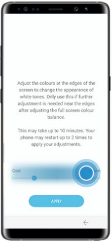 How to adjust full screen color balance of display in Samsung Mobile Device?