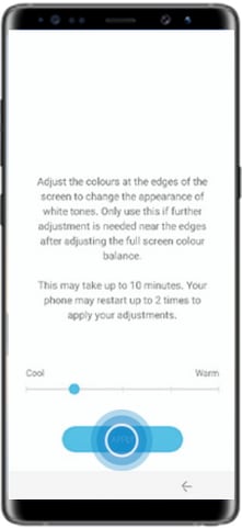 How to adjust full screen color balance of display in Samsung Mobile Device?