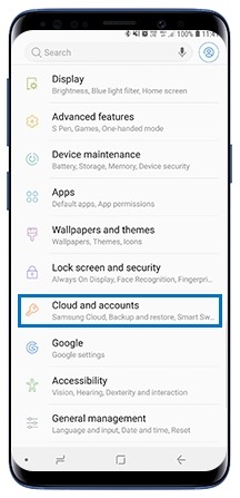 Tap on Cloud and Settings