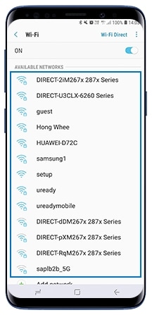 Tap on the Wi-Fi network