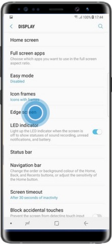How to customize edge lighting color in Samsung Galaxy Note 8?