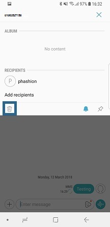 Tap Trash Bin icon